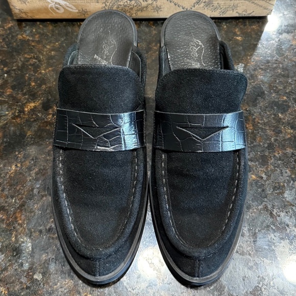 Free People Payton Suede Slip Penny Loafer Mules Women's Size 40 - Picture 1 of 7